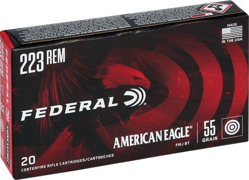 FEDERAL AE 223 REM 55GR FMJ-BT 20RD 25BX/CS FEDERAL AE 223 REM 55GR FMJ-BT 20RD 25BX/CS