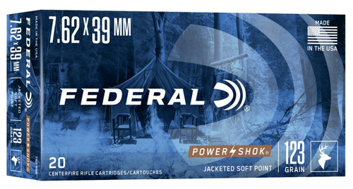 Federal Power-Shok Rifle Ammunition 7.62x39mm 123 gr SP 2350 fps - 20/ct Federal Power-Shok Rifle Ammunition 7.62x39mm 123 gr SP 2350 fps - 20/ct