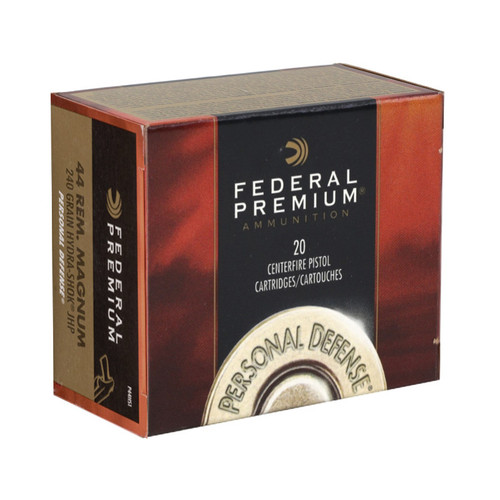 Federal Premium 44 Remington Magnum Ammo 240 Grain Hydra-Shok Jacketed Hollow Point - P44HS1 Federal Premium 44 Remington Magnum Ammo 240 Grain Hydra-Shok Jacketed Hollow Point - P44HS1