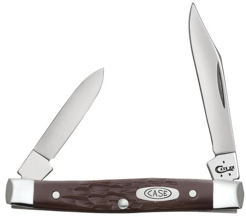 CASE KNIVES JIGGED BROWN | SYNTHETIC SMALL PEN | 00083C