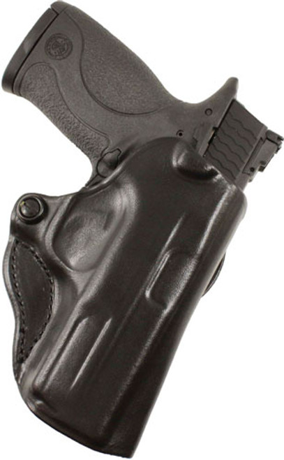 DESANTIS MINI SCABBARD HOLSTER | RH OWB LEATHER 380 SHLD EZ BLK | 019BA3AZ0