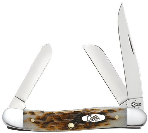 CASE KNIVES AMBER BONE PEACH | SEED JIG MEDIUM STOCKMAN | 00042C