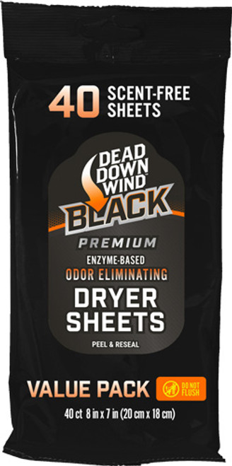 DDW BLACK PREMIUM DRYER SHEETS | 40CT | 117019