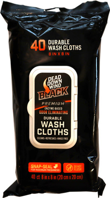 DDW BLACK PREMIUM WASH CLOTHS | 40CT | 13725