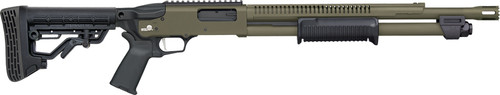 MOSSBERG 590R TACTICAL 12GA | 18.5" 6RD ADJ STK OD GREEN | G50757