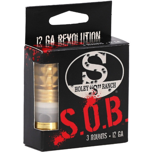 Holey "S" Ranch SOB 12 Gauge Ammo 235 Grain 2 3/4" Solid brass Collapsing Slug Smooth Bore No Choke - SOB12GA Holey "S" Ranch SOB 12 Gauge Ammo 235 Grain 2 3/4" Solid brass Collapsing Slug Smooth Bore No Choke - SOB12GA