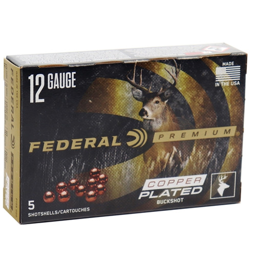 Federal Premium Vital Shok 12 Gauge Ammo 3” 000 Copper Plated Buckshot - P158 000
