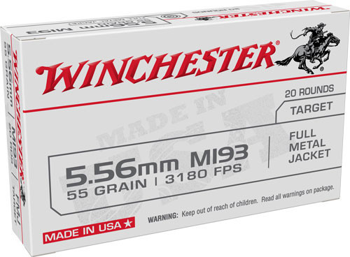 WINCHESTER USA 5.56X45 55GR FMJ 20RD 50BX/CS WINCHESTER USA 5.56X45 55GR FMJ 20RD 50BX/CS