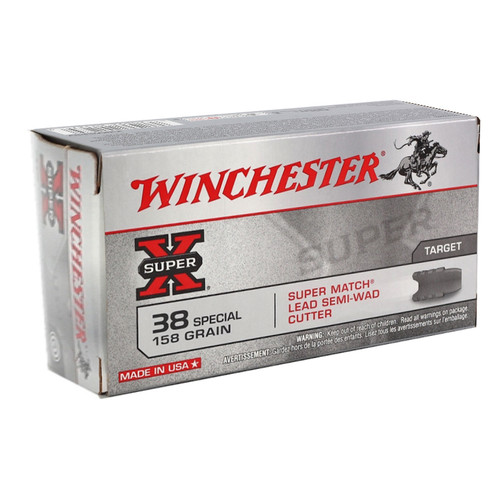 Winchester Super-X 38 Special Ammo 158 Grain Lead Semi-Wadcutter - X38WCPSV Winchester Super-X 38 Special Ammo 158 Grain Lead Semi-Wadcutter - X38WCPSV