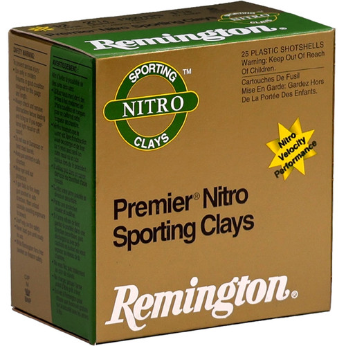 Remington Premier Nitro Sporting Clays 12 Gauge Ammo 2 ¾" 1 ⅛ oz #8 Lead Shot – 20266