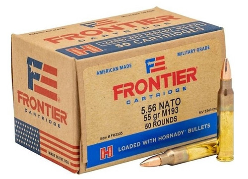 Hornady Frontier 5.56mm NATO M193 Ammo 55 Grain Full Metal Jacket - FR2005
