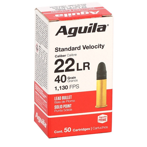 Aguila 22 Long Rifle Ammo 40 Grain Lead Solid Point - 1B220332