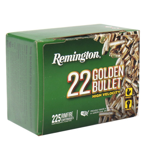 Remington Golden Bullet 22 Long Rifle Ammo 36 Grain High Velocity Copper Plated Hollow Point - 1622E