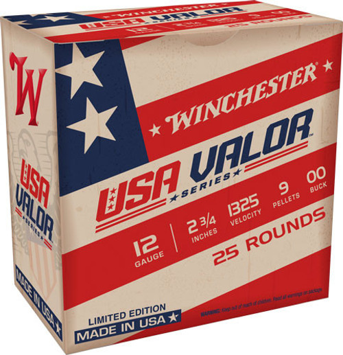 WINCHESTER USA VALOR 12GA 2.75" 00 BUCK  25RD 10BX/CS WINCHESTER USA VALOR 12GA 2.75" 00 BUCK  25RD 10BX/CS