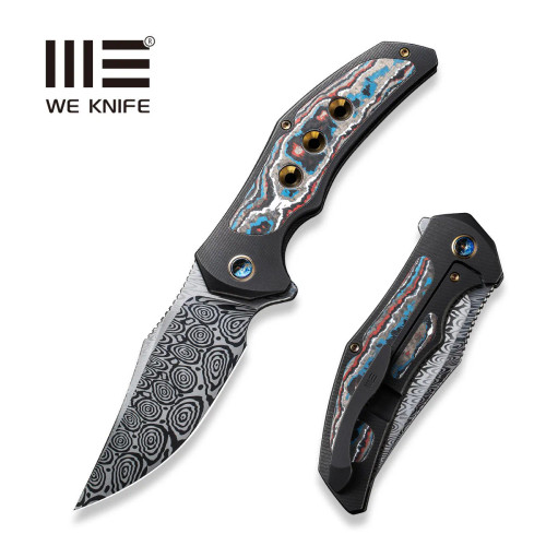 WEKNIFE Magnetron Flipper Knife Titanium & FatCarbon Fiber Handle (3.76" Damasteel Blade) WE18058-DS1 WEKNIFE Magnetron Flipper Knife Titanium & FatCarbon Fiber Handle (3.76" Damasteel Blade) WE18058-DS1