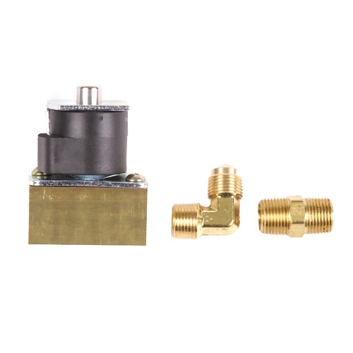 Trident Marine 12VDC Low-Pressure Brass Solenoid Shut-Off Valve 3\/8" Female Ports  2 Brass Connection Fittings [1300-7706.2-KIT]