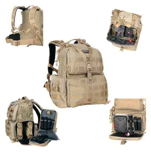 GPS TACTICAL RANGE BACKPACK W/WAIST STRAP TAN NYLON | T1612 BPT