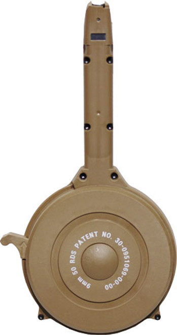 IVER JOHNSON MAGAZINE POLYMER FITS GLOCK 9MM 50RD DRUM TAN IVER JOHNSON MAGAZINE POLYMER FITS GLOCK 9MM 50RD DRUM TAN