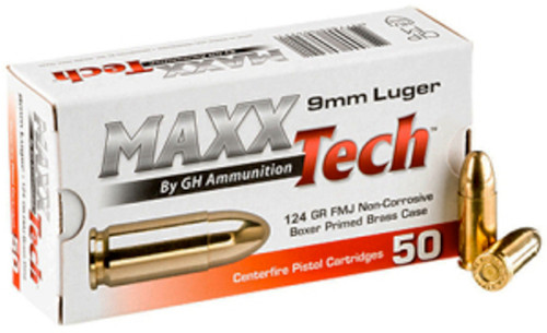 MAXX 9MM 124GR FMJ BRASS 50/10