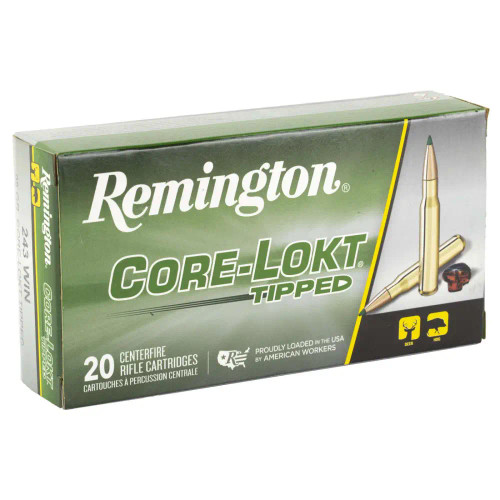 REMINGTON RT243WA 243 WIN 95GR CORE-LOKT TIPPED 20 RD/BX 10 BX/CS