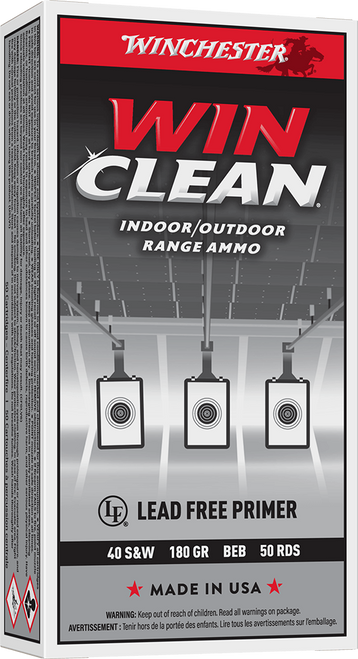 WINCHESTER 40 S&W SUPER-X TARGET WINCLEAN 180 GR 50 RD/BX 10 BX/CS