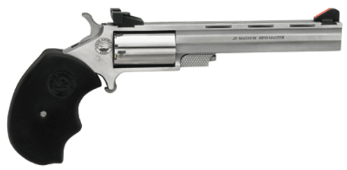 NAA "MINI-MASTER TARGET" 22WMR 4"VR AS S/S BLACK RUBBER GRIPS