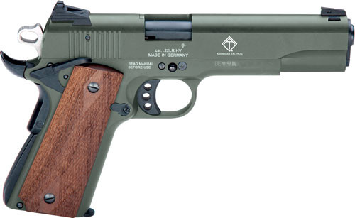GERMAN SPORT 1911 22LR 5" OD GREEN/FAUX WOOD 10RD