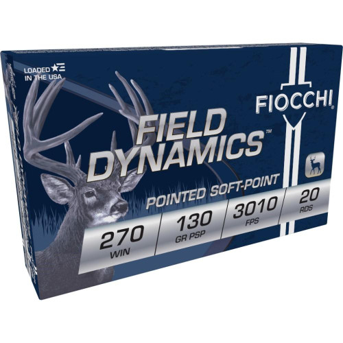 Fiocchi Field Dynamics Rifle Ammunition .270 Win 130 gr PSP 3010 fps 20/ct