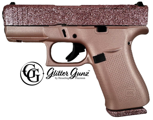 GLOCK 43X MOS 9MM 3.41 ROSE GOLD GLITTER GUNZ
