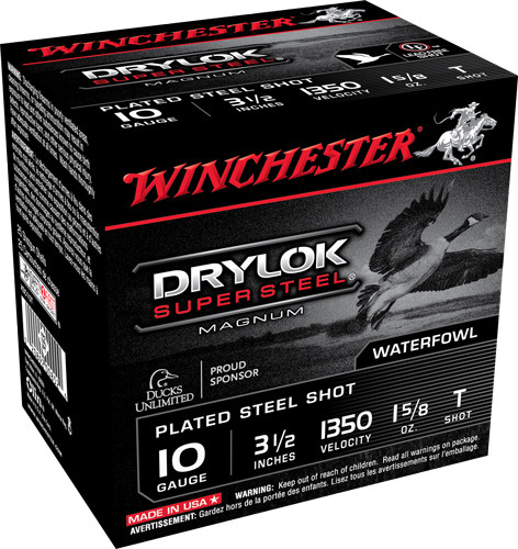 WINCHESTER DRYLOK 10GA 3.5" 1-5/8OZ #T 1350FPS 25RD 10BX/C