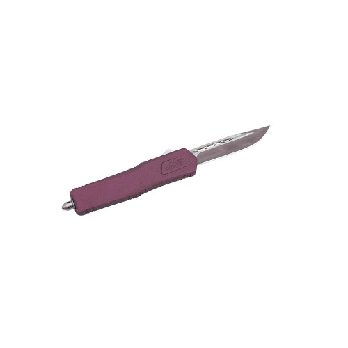 GLFA Medium OTF Automatic Knife 3-1/2" Plain Clip Point Blade Black Cherry