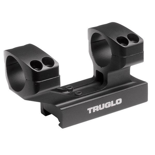 Truglo 1-Piece Reversible Picatinny/Weaver Tactical Scope Mount with 30mm Rings 1"H / 2-7/8L Base - Black