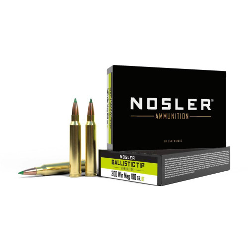 Nosler Ballistic Tip Hunting Rifle Ammunition .300 Win Mag 180gr PT 2950 fps 20/ct