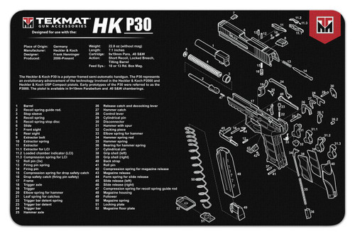 TekMat 11x17 Gun Cleaning Mat - Heckler & Koch P30