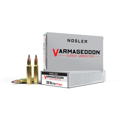 Nosler Varmegeddon Rifle Ammunition .308 Win 110 gr FB Tipped 3150 fps 20/ct