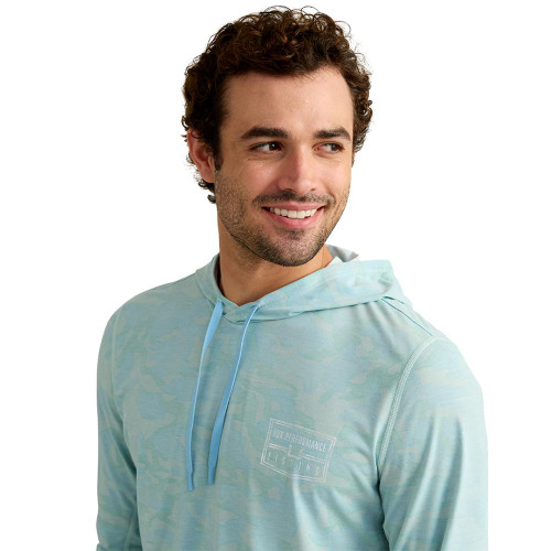 Huk Drift Performance Hoodie Long Sleeve Shirt Heron Blue 2XL