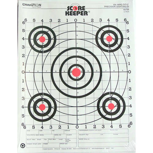 SCOREKEEPER TARGETS - FLUORESCENT ORANGE BULL - 100 YD. SMALL BORE RIFLE (12 PACK)