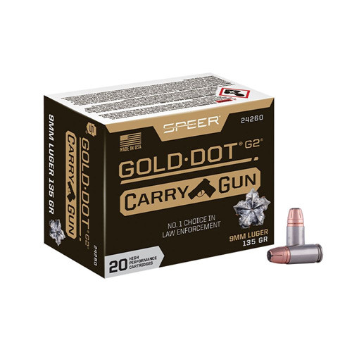 GOLD DOT CARRY GUN 9MM 135 GRAIN - HP, 1120 FPS, 20/BX