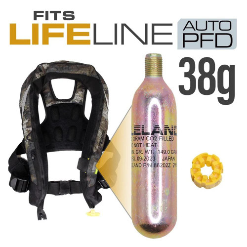 MOmarsh Lifeline Auto 38g Life Vest Replacement C02 Cartridge
