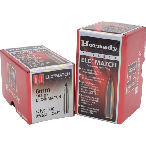 ELD MATCH BULLETS - 6MM, 108 GR, 100/BX