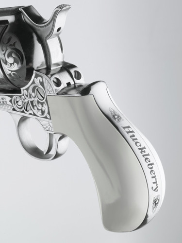 CIMARRON HUCKLEBERRY 45LC 3.5" NICKEL ENGRAVED B-HEAD