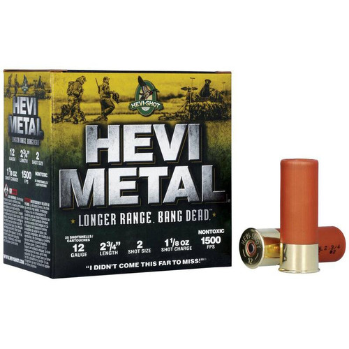 HEVI-Shot HEVI-Metal Longer Range Shotshell 12ga 2-3/4" 1-1/8 oz 1500 fps #2 25/ct