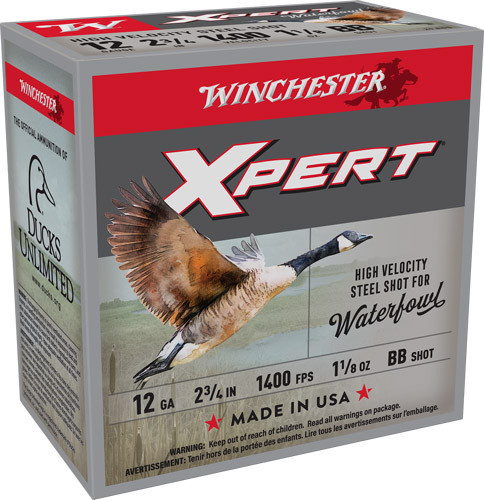 Winchester Xpert High-Velocity Steel Shotshells 12 ga 2-3/4" 1-1/8 oz 1400 fps #BB 25/ct
