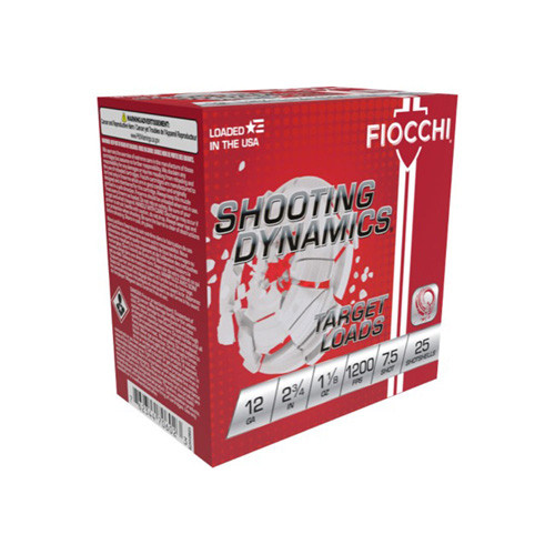 SHOOTING DYNAMICS TARGET LOADS - 12 GA, 2 3/4", 1 1/8 OZ, 1200 FPS, 7.5 SHOT SZ, 25/BX