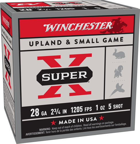 WINCHESTER SUPER-X 28GA 2.75" 1OZ #5 1205FPS 25RD 10BX/CS