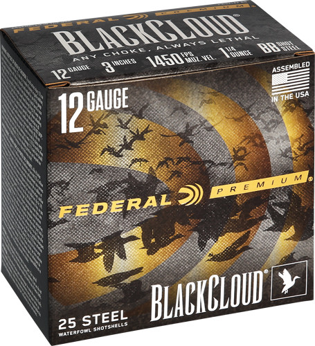 FEDERAL BLCK CLOUD 12GA 3" 1-1/4OZ #BB 1450FPS 25RD 10B/C