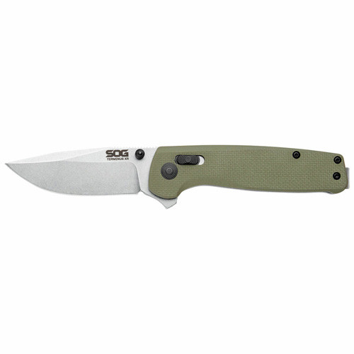 TERMINUS XR G10 KNIFE - OLIVE DRAB, CLIP POINT, PLAIN EDGE, 2.95" BLADE