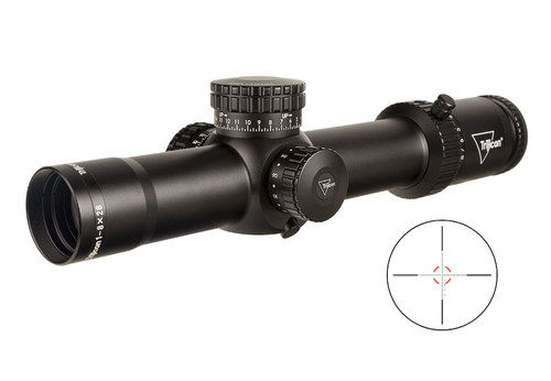 Trijicon Credo HX 1-8x28 (FFP) 34mm Rifle Scope w/Red/Green MOA Segmented Exposed Locking Adjusters