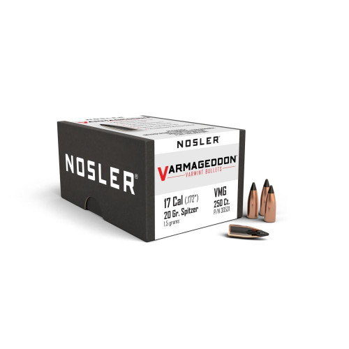 Nosler VarMageddon Rifle Bullets .17 cal .172" 20 gr FB-TIPPED 250/ct