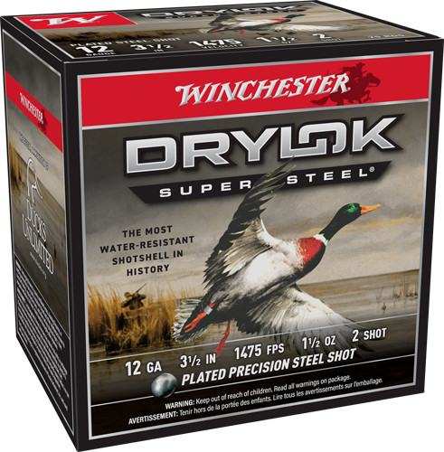 WINCHESTER DRYLOK 12GA 3.5" 1-1/2OZ #2 1475FPS 25RD 10BX/C